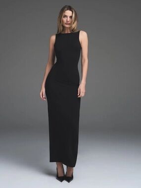 SKIMS Black Sleeveless Maxi Dress